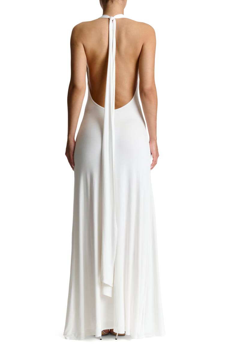 Maxi Halter Dress, Alternate, color, WHITE