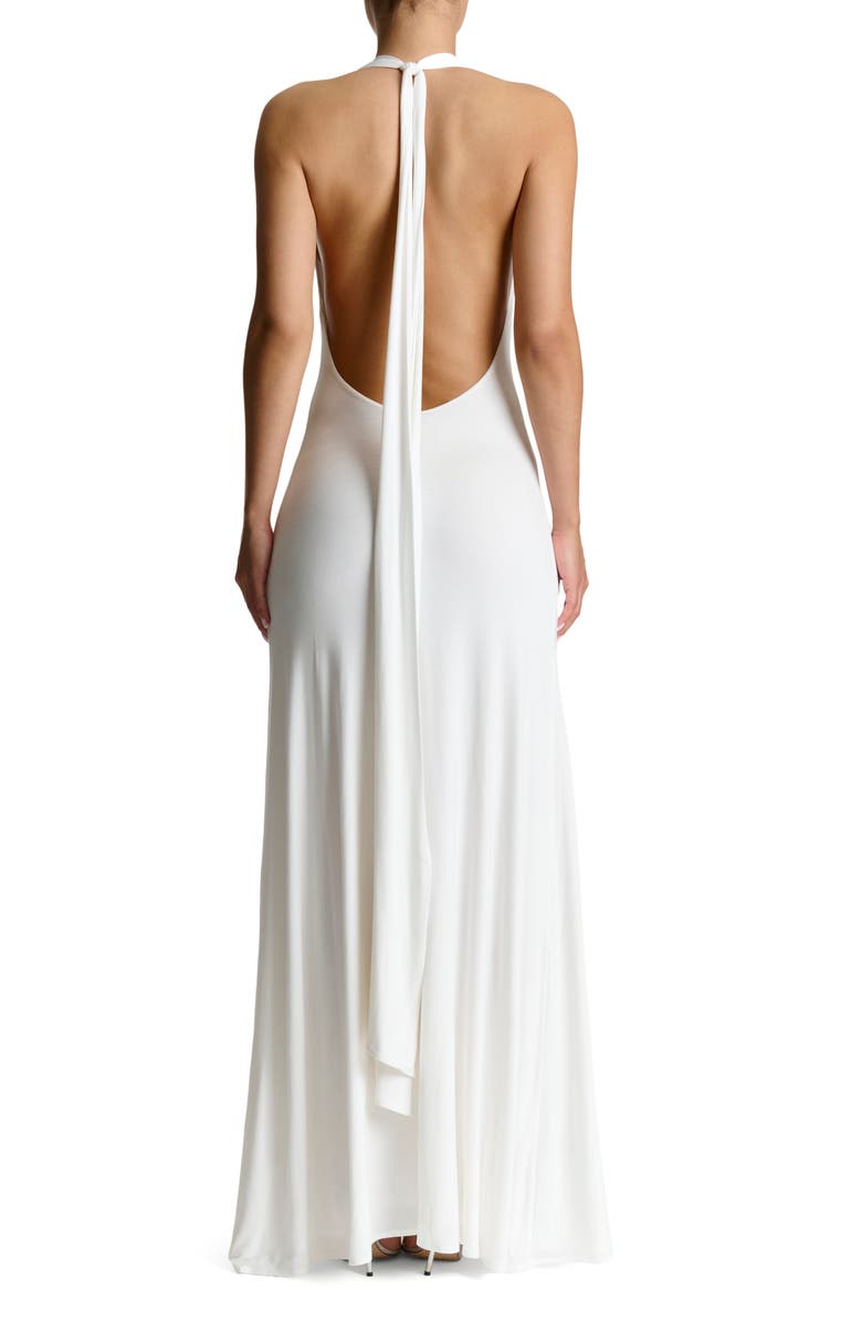 Naked Wardrobe Maxi Halter Dress, Alternate, color, White