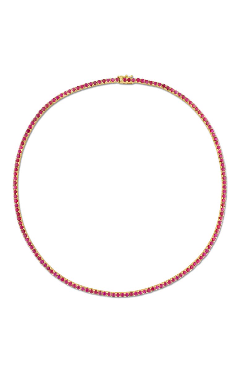 Julianna B. Gemstone Tennis Necklace 14k Gold, Alternate, color, Ruby