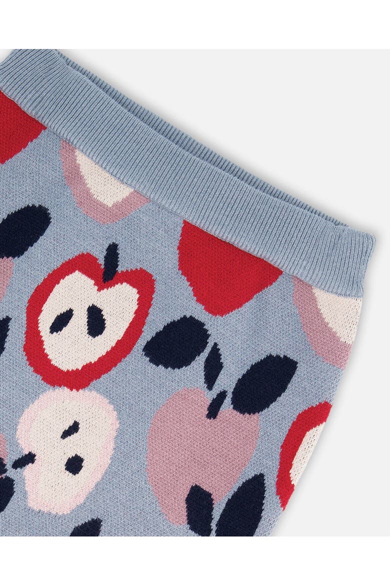 Knit Skirt with Apple Heart Jacquard, Alternate, color, Blue and Red