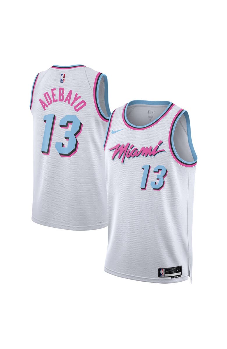 Nike Unisex Nike Bam Adebayo White Miami Heat 2024/25 Swingman Player Jersey - City Edition, Main, color, 