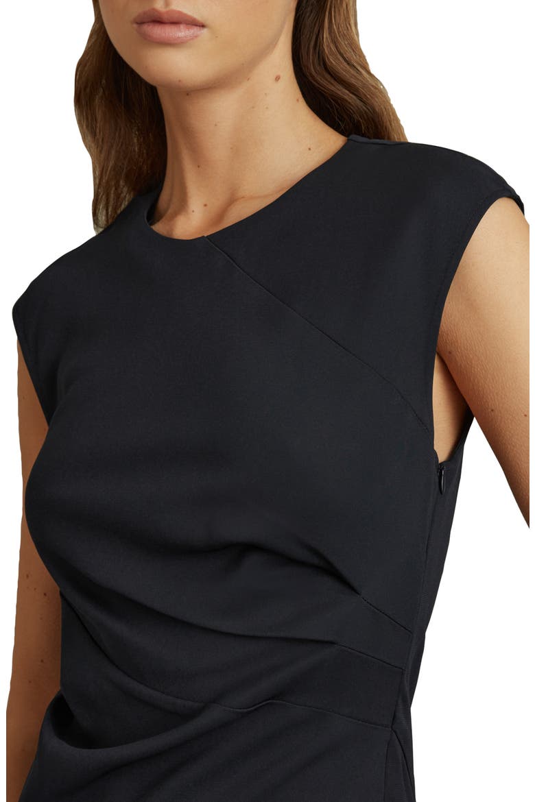 Francesca Pleated Midi Dress, Alternate, color, NAVY