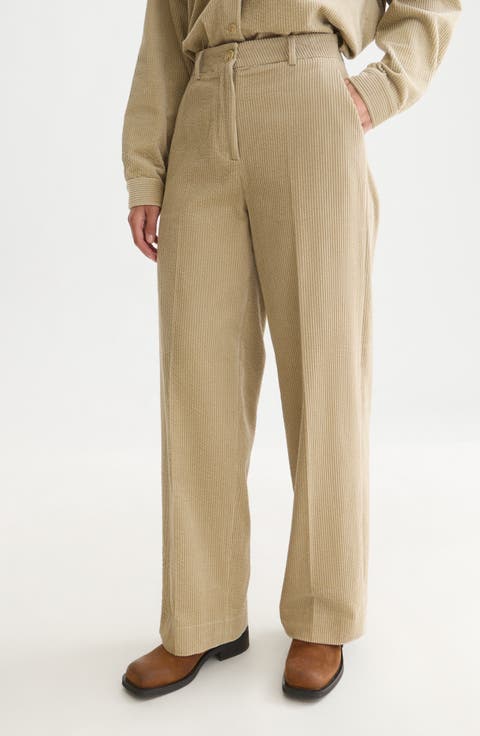 Cleo High Waist Wide Leg Corduroy Pants