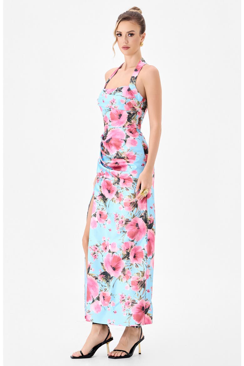 Dillian Halter Midaxi, Alternate, color, BLUE/PINK PRINT
