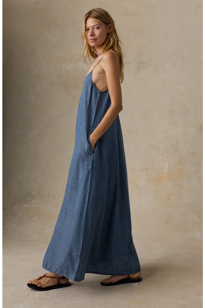 Tried & True Chambray Maxi Dress, Alternate, color, RIVER MIST WASH