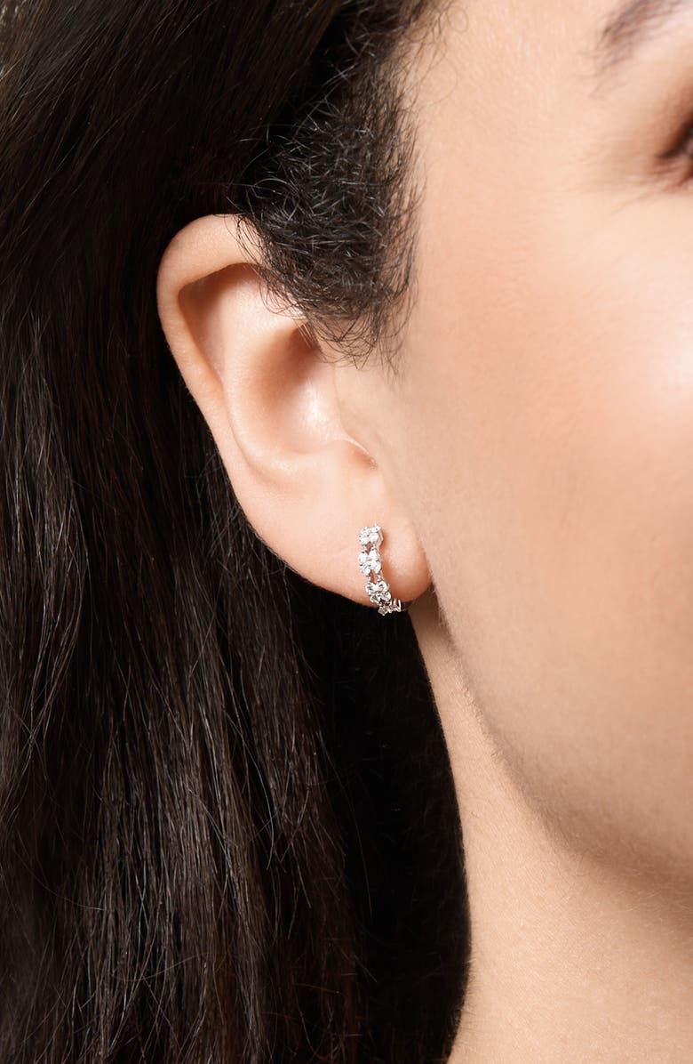 Bony Levy Audrey 18K White Gold Diamond Huggie Hoop Earrings, Alternate, color, 18K White Gold