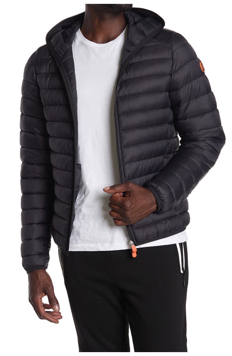 Save The Duck Hooded Zip Puffer Jacket, Main, color,