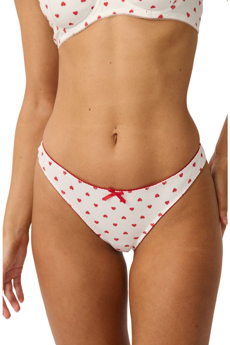 Hugo Heart Print Thong, Main, color, HEART PRINT