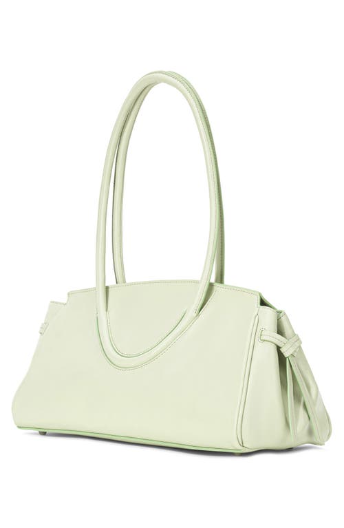 Staud Maude Fold-over Flap Leather Shoulder Bag In Pale Jade
