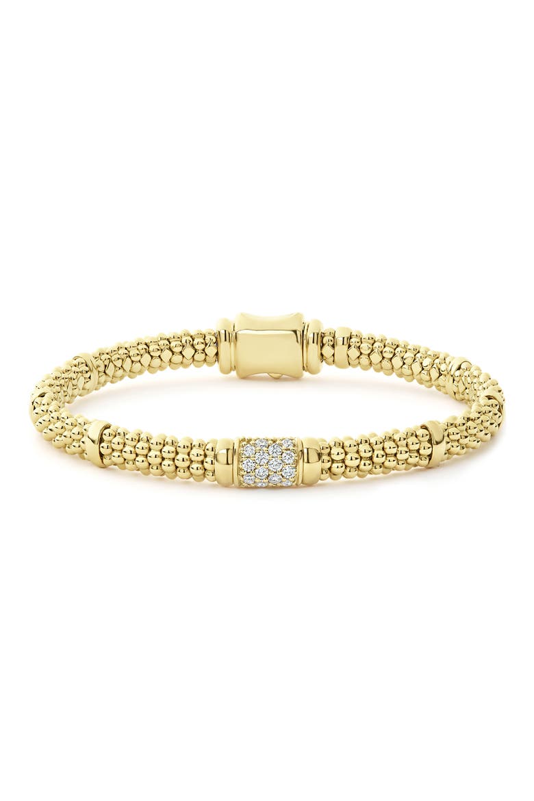 Caviar Gold Diamond Bracelet, Main, color, YELLOW GOLD