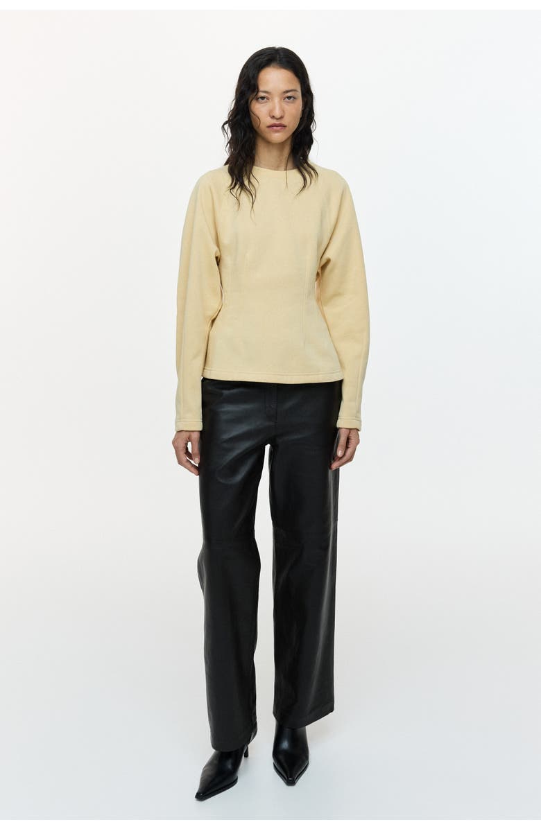 H&M Waisted Sweatshirt, Alternate, color, Beige
