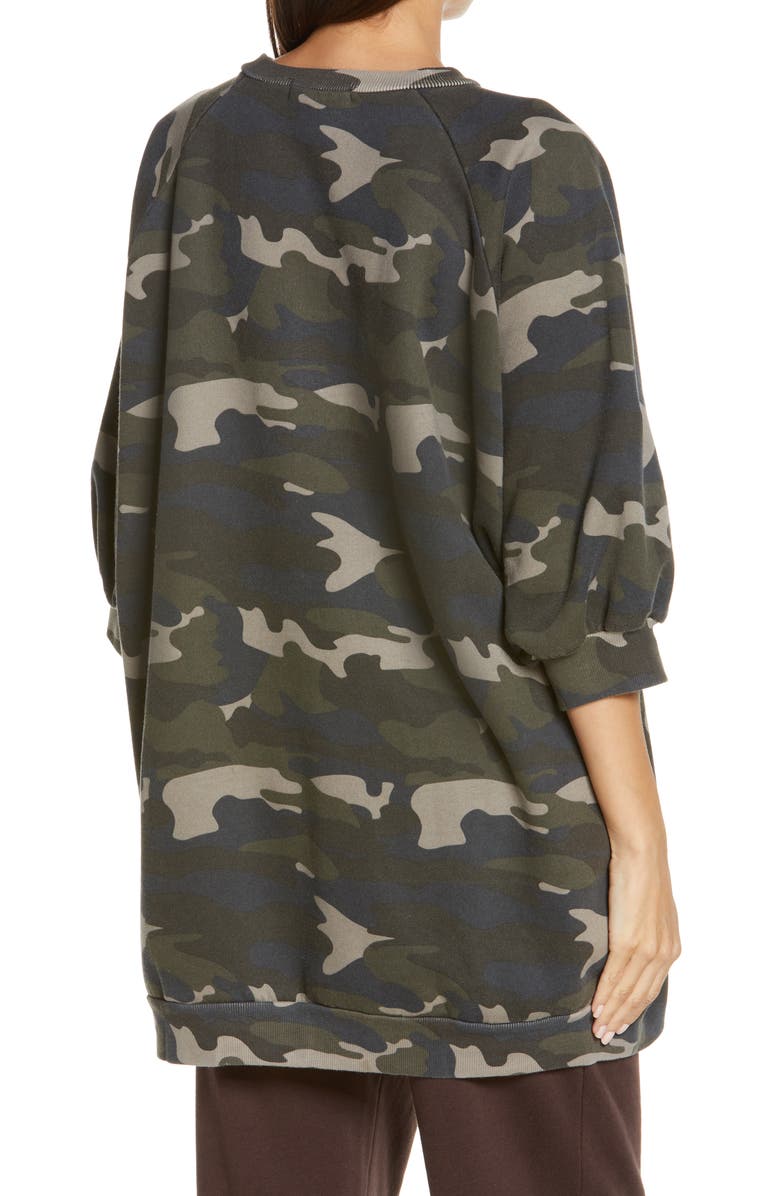 Ragdoll Women's Camo Print Super Oversize Sweatshirt, Alternate, color, 
