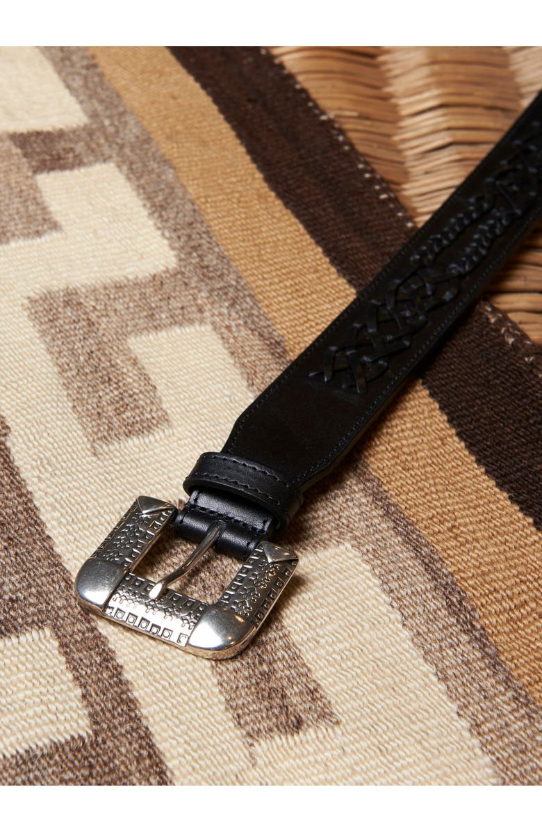 Fortela Terra Calf Leather Belt, Alternate, color, Black