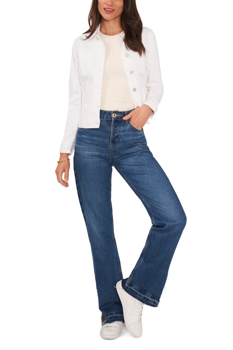 Slant Pocket Denim Jacket, Alternate, color, ULTRA WHITE