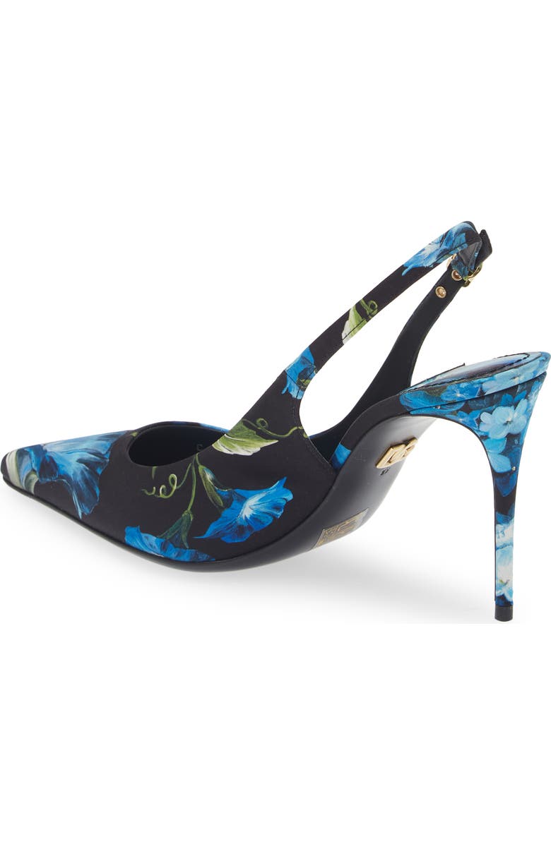 Dolce&Gabbana Lollo Floral Slingback Pump, Alternate, color, Black/ Blue