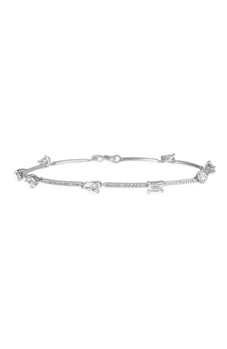 LANA Fancies 14K Gold & Diamond Curve Link Bracelet, Main, color, White Gold