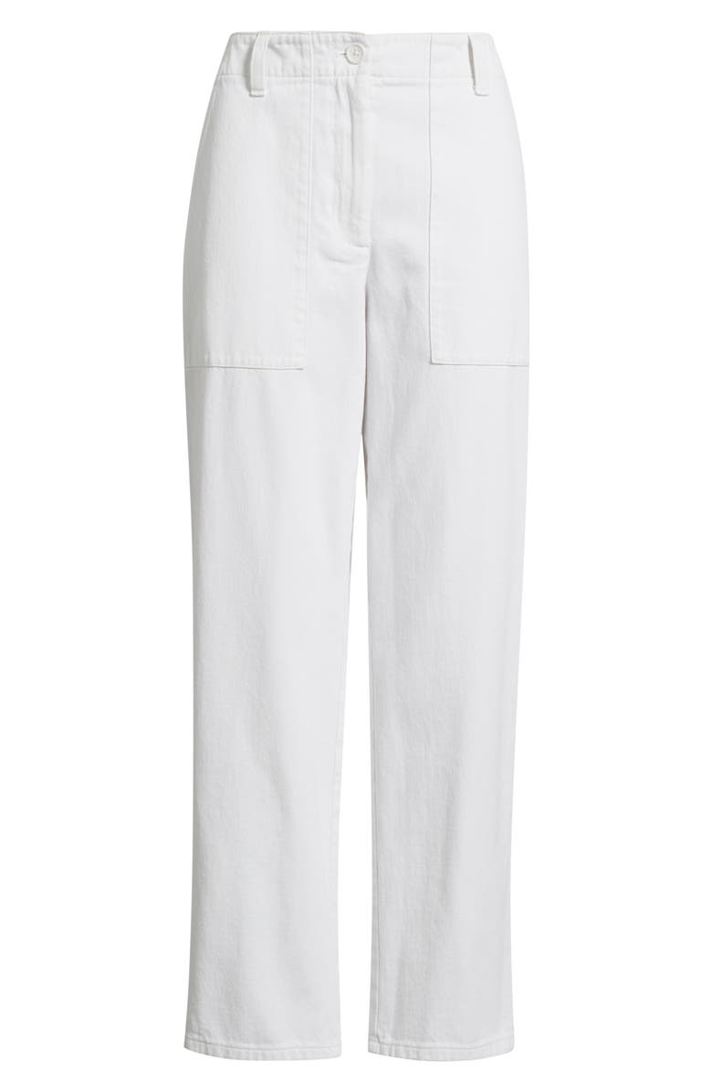 Eileen Fisher Easy Tapered Organic Cotton Pants, Alternate, color, White