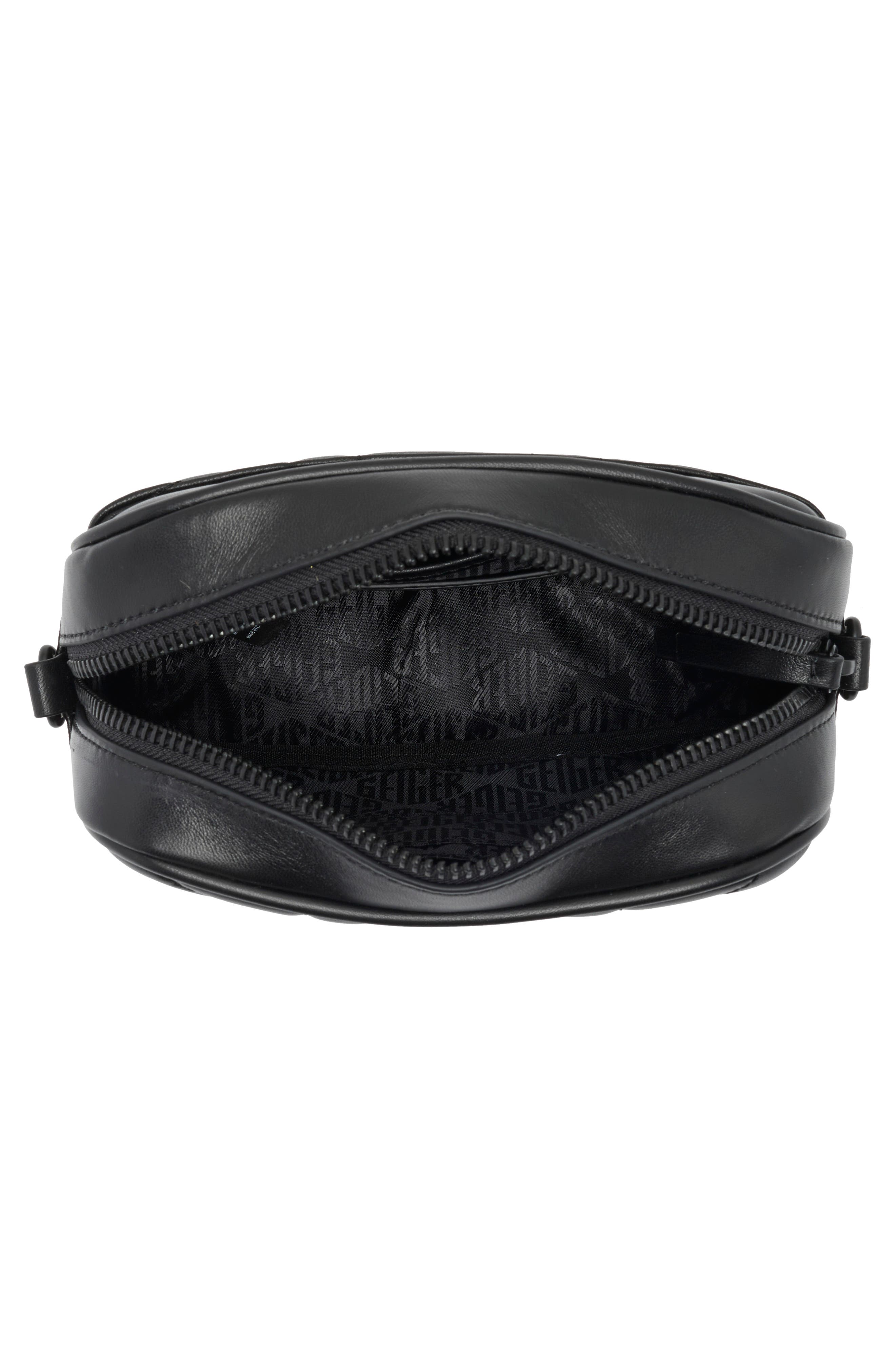 Union Jack Small Leather Camera Bag, Alternate, color, BLACK