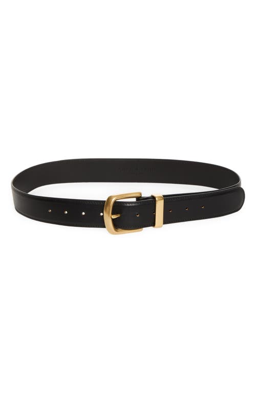 Kallmeyer Johnson Leather Belt in Black/brass at Nordstrom, Size Medium/large