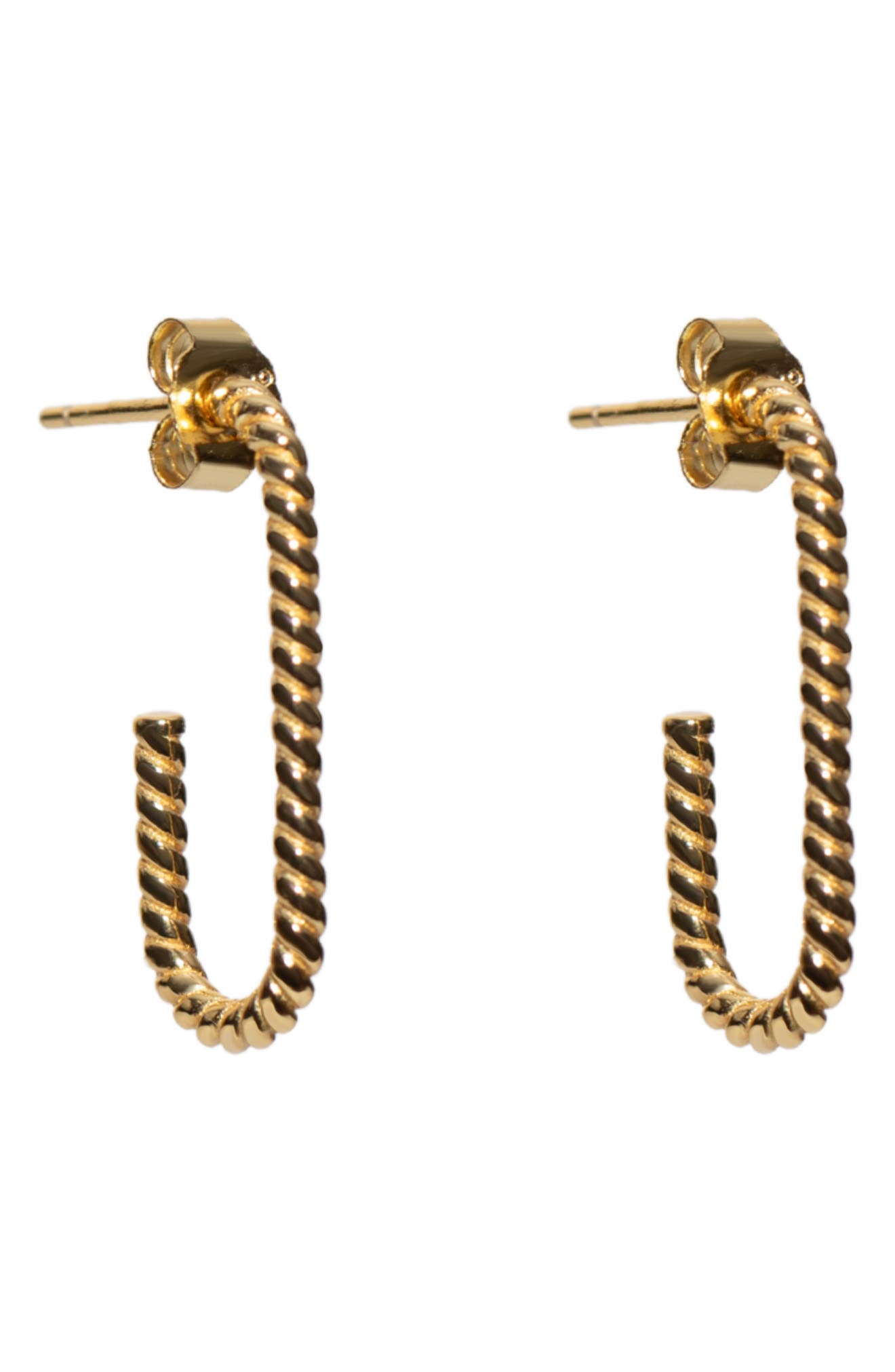 Argento Vivo Sterling Silver Rope Oblong Hoop Earrings