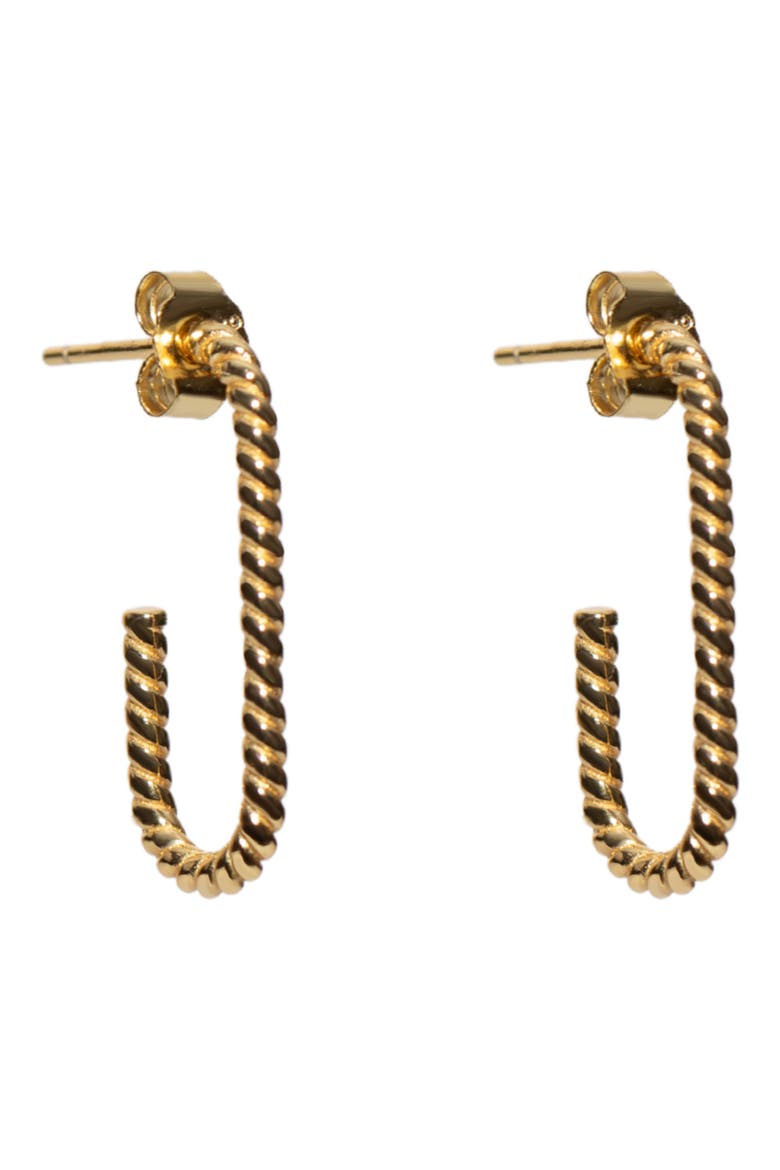 Rope Oblong Hoop Earrings, Main, color, GOLD
