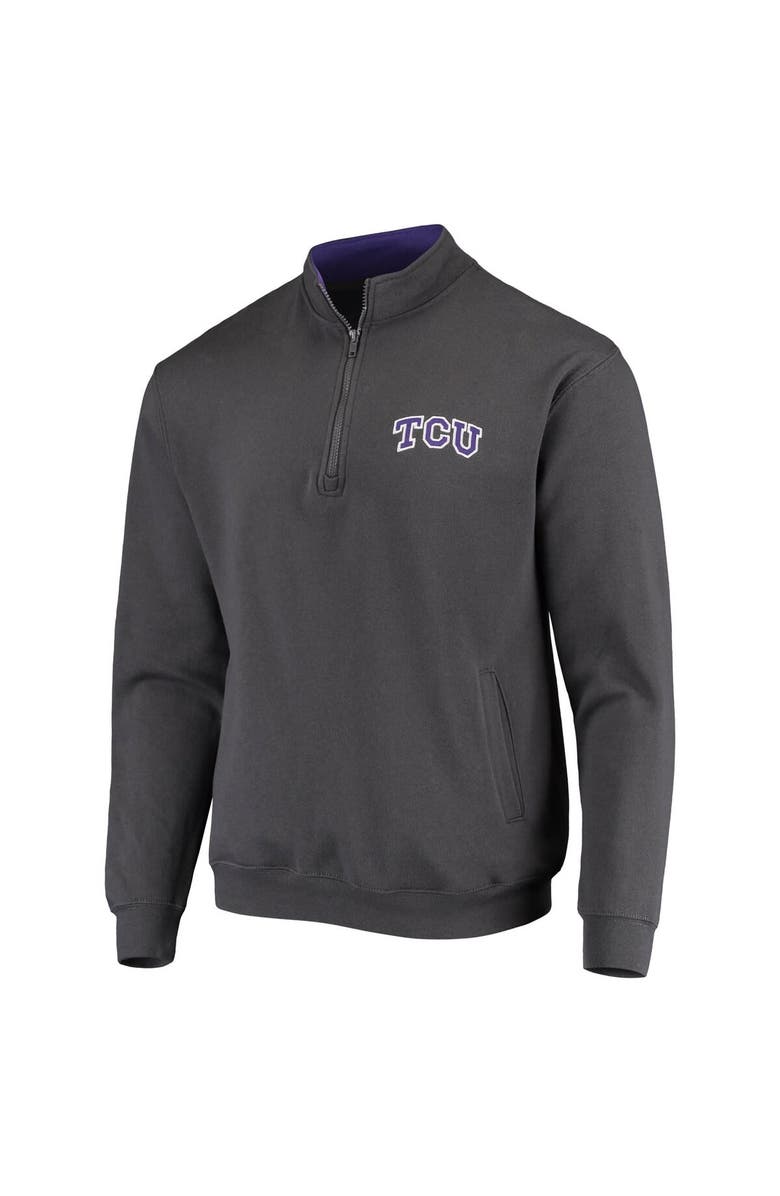 COLOSSEUM Men's Colosseum Charcoal TCU Horned Frogs Tortugas Logo Quarter-Zip Jacket, Alternate, color, 