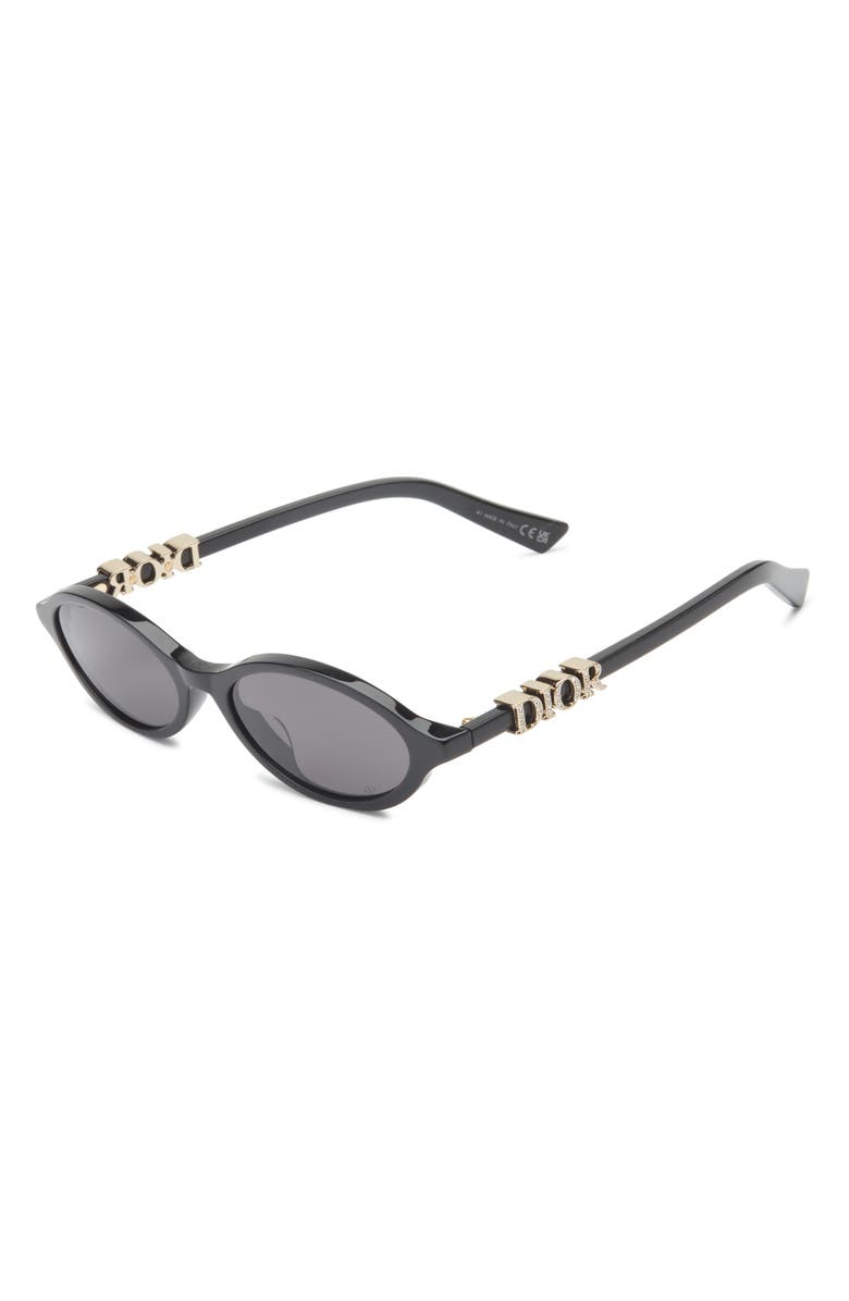 DIOR Treasure R1I Oval Sunglasses, Alternate, color, Shiny Black / Smoke