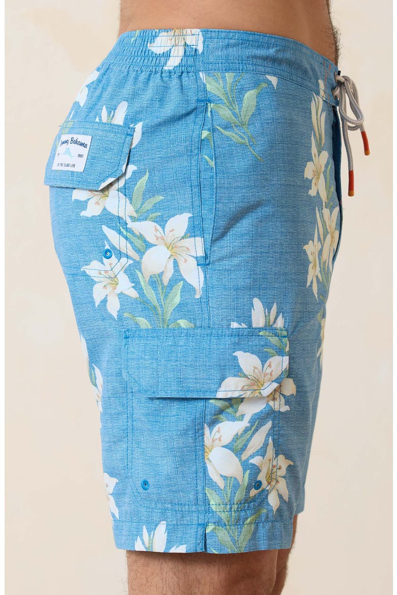Baja Open Water Blooms Swim Trunks, Alternate, color, BLUE ALLURE