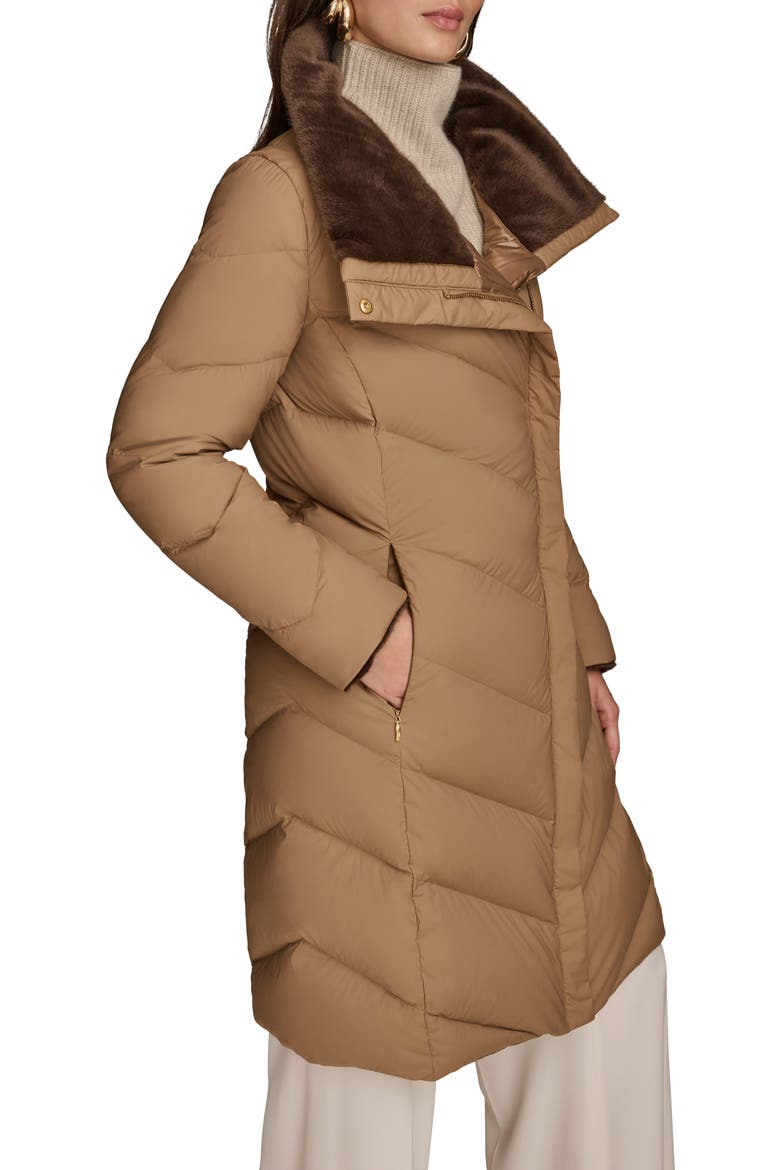 Water Resistant Chevron Down Puffer Coat, Alternate, color, ANTIQUE GOLD