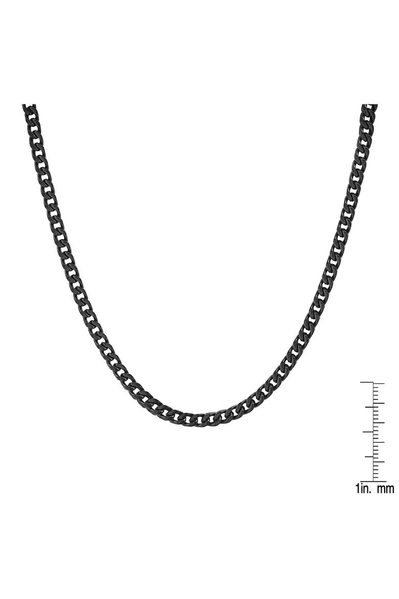 Men's Ion-Plated Curb Chain Necklace, Alternate, color, BLACK