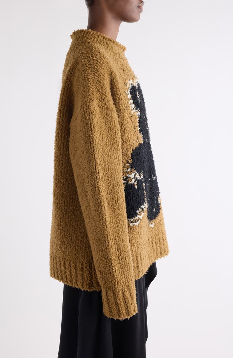 Acne Studios Kusto Teddy Intarsia Wool Blend Sweater, Alternate, color, Khaki Beige