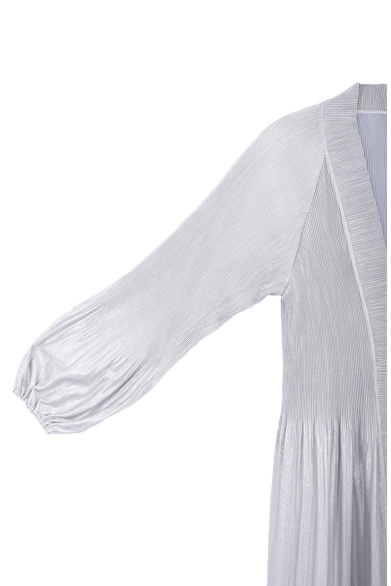 Pleated Shimmer Duster, Alternate, color, GREY