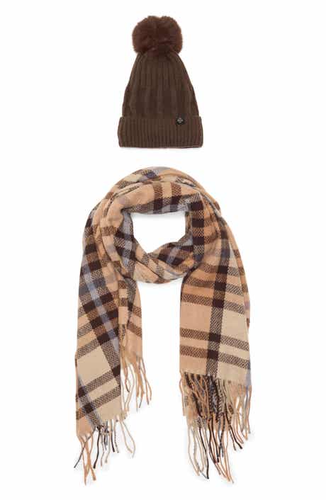 Nanette Lepore Faux Fur Pompom Beanie & Scarf Set