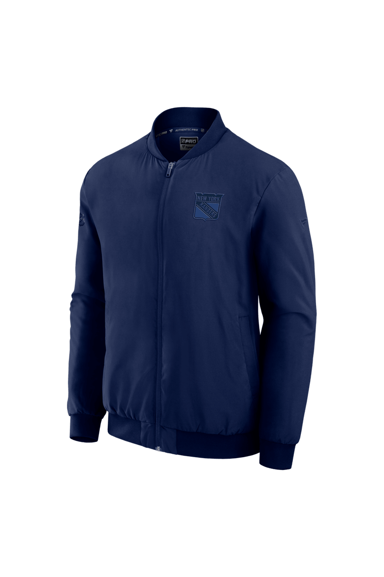 Men's Fanatics Navy New York Rangers Authentic Pro Road Lightweight Full-Zip Bomber Jacket, Alternate, color, Navy