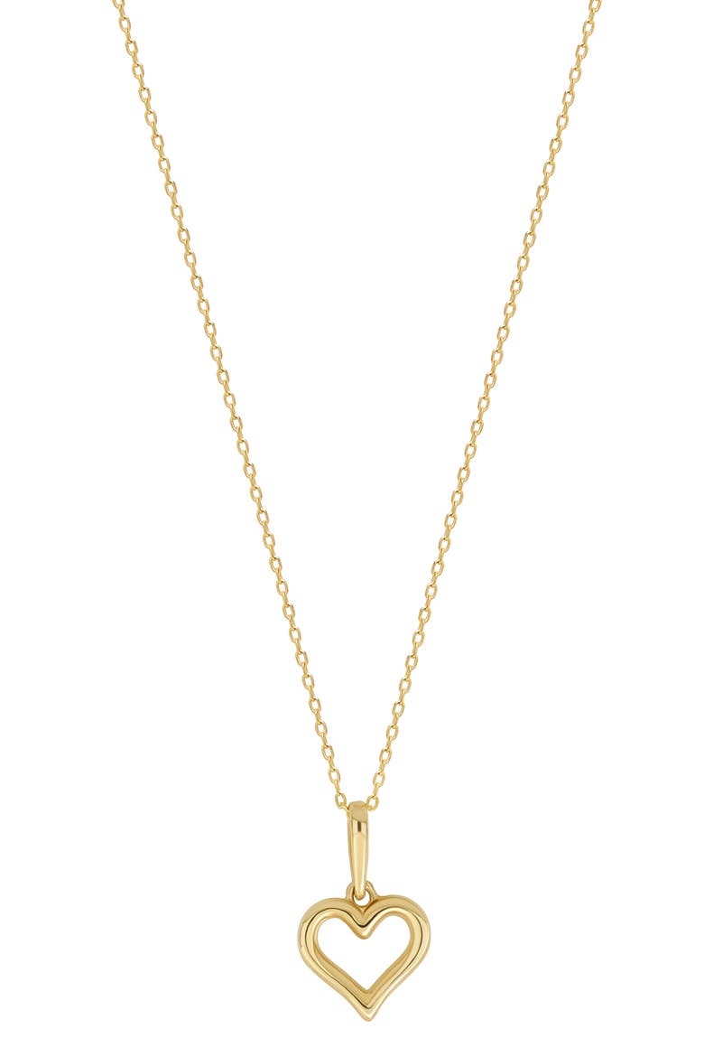 14K Gold Open Heart Pendant Necklace (Nordstrom Exclusive), Main, color, 14K YELLOW GOLD