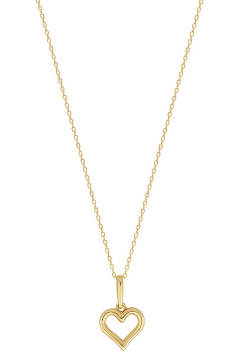 14K Gold Open Heart Pendant Necklace (Nordstrom Exclusive)