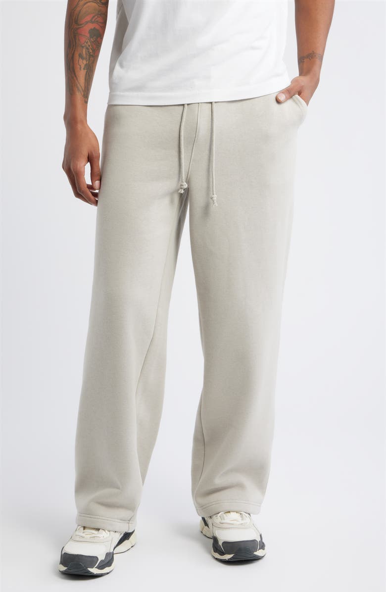 BP. Straight Leg Fleece Sweatpants, Main, color, Grey Owl