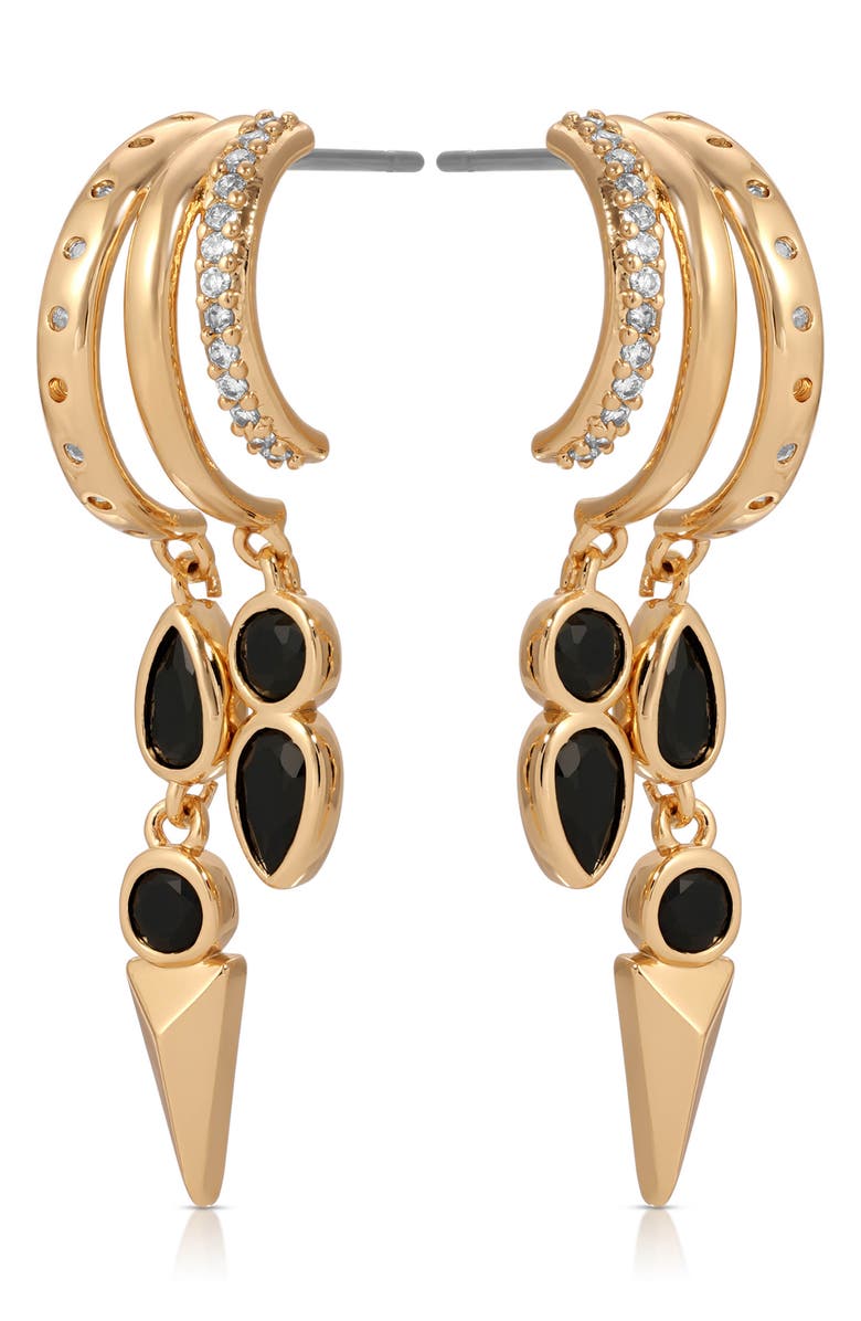 Ettika Icon Behavior Earrings, Alternate, color, Black