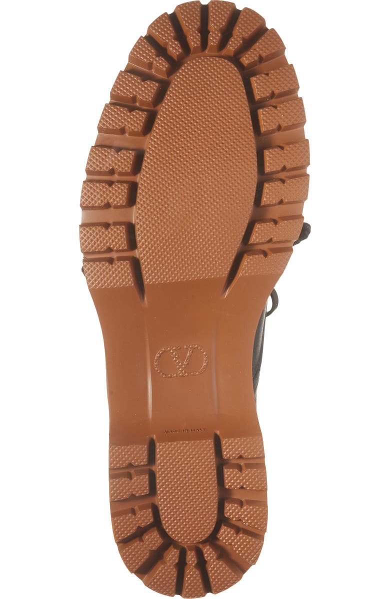 Valentino Garavani Lug Sole Boat Shoe, Alternate, color, Black