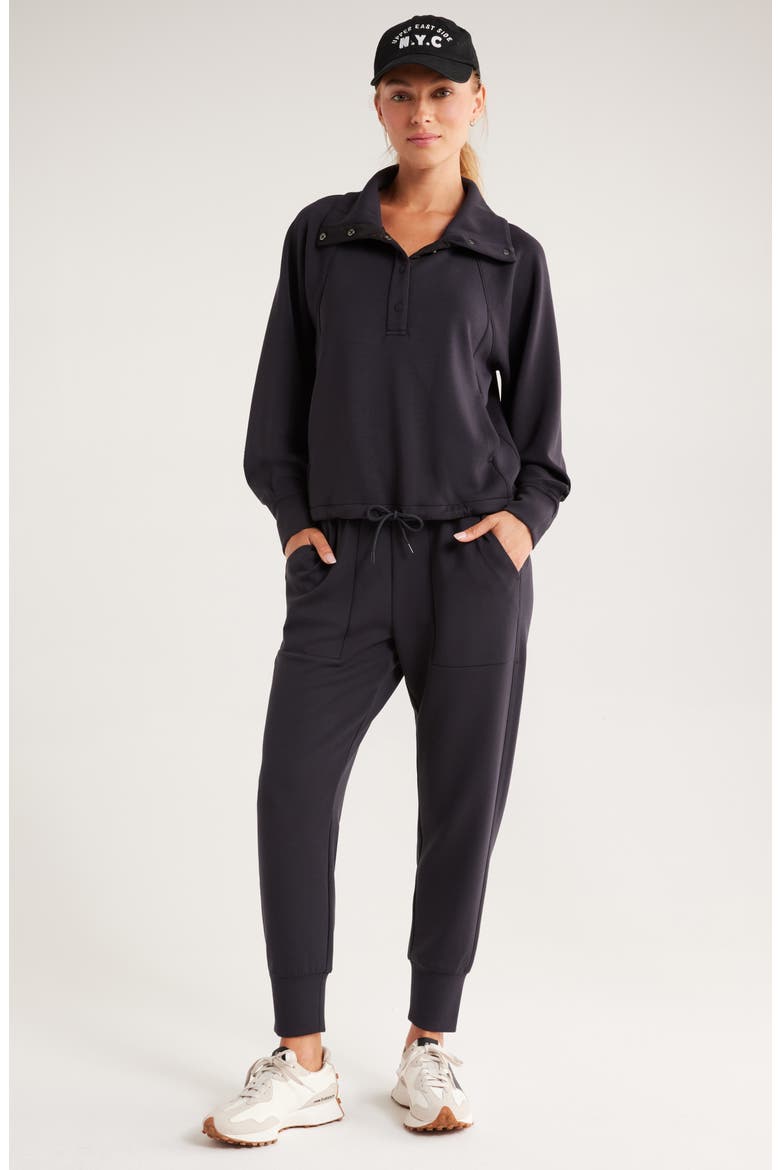 Soft Luxe High Waist Joggers, Alternate, color, BLACK