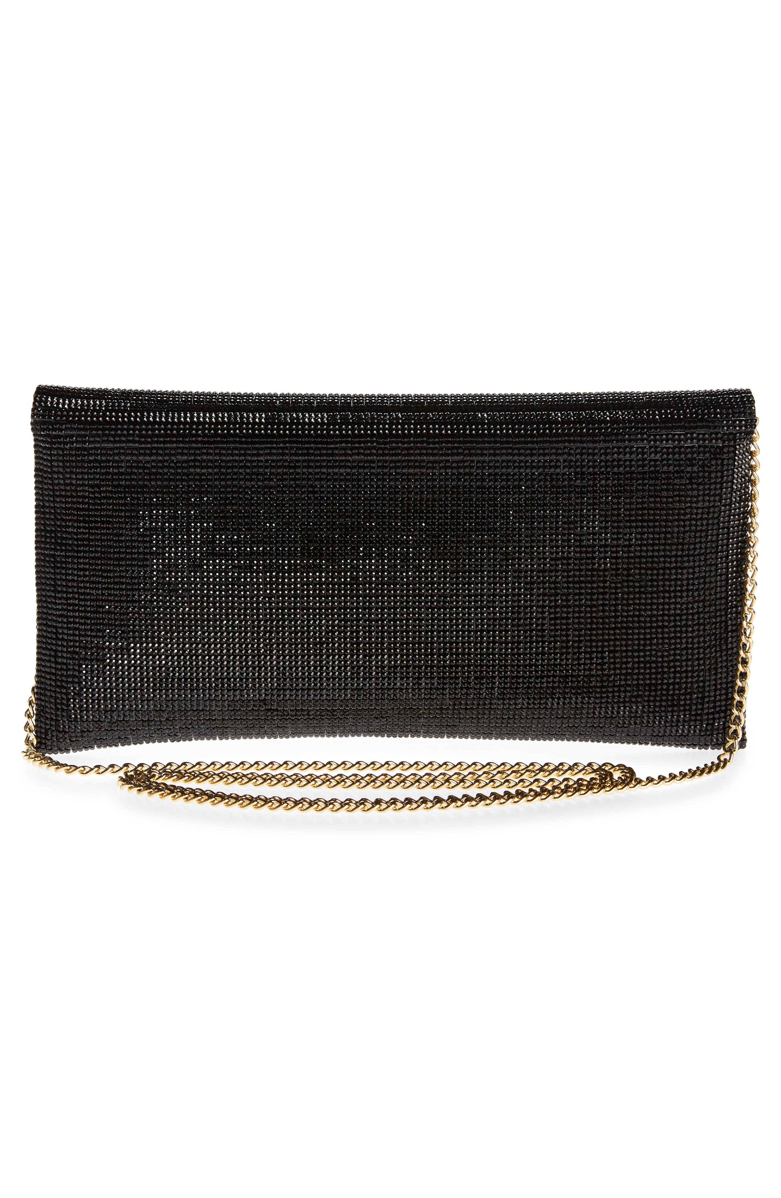 Mini Crystal Flap Clutch, Alternate, color, METALLIC BLACK