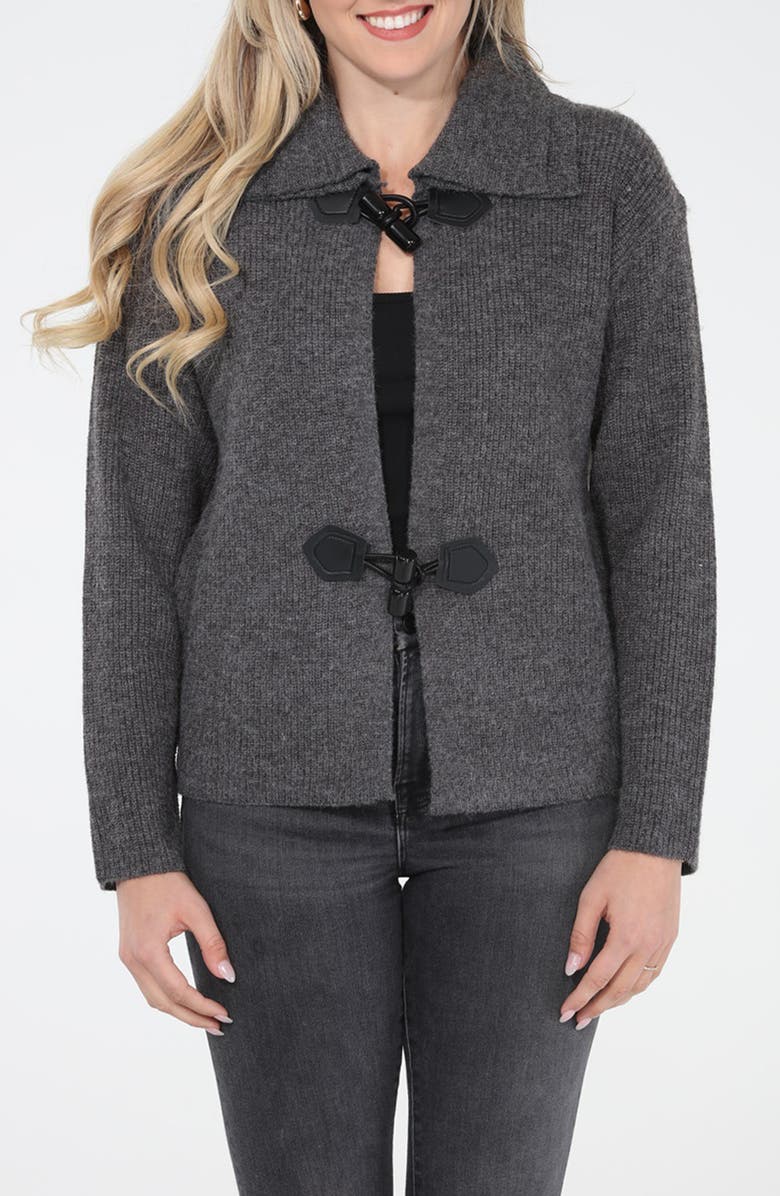 RAIN AND ROSE Toggle Front Sweater Jacket, Main, color, Grey