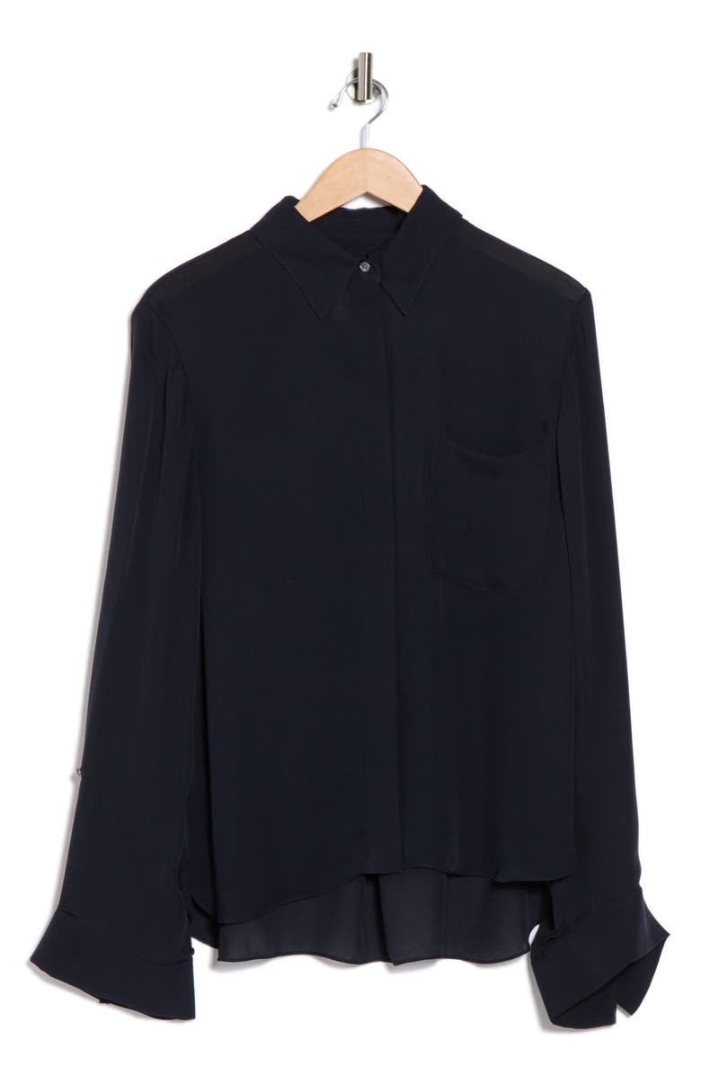 TWP Silk Boyfriend Shirt, Alternate, color, Midnight