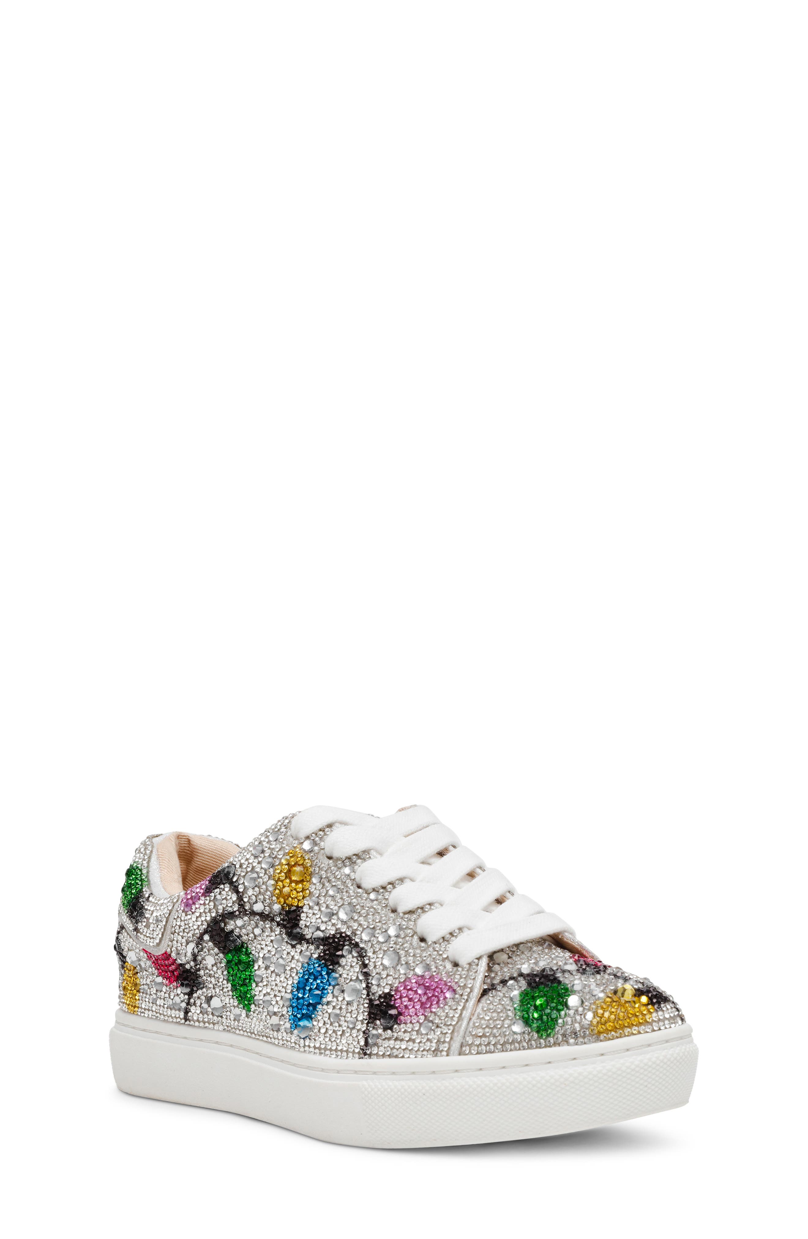 Betsey Johnson Sidny Crystal Sneaker, Main, color, Multi Lights
