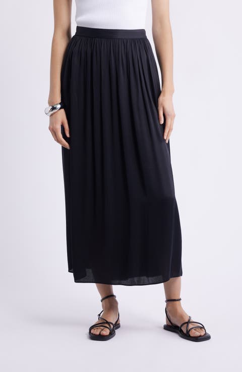 Gathered Midi Skirt