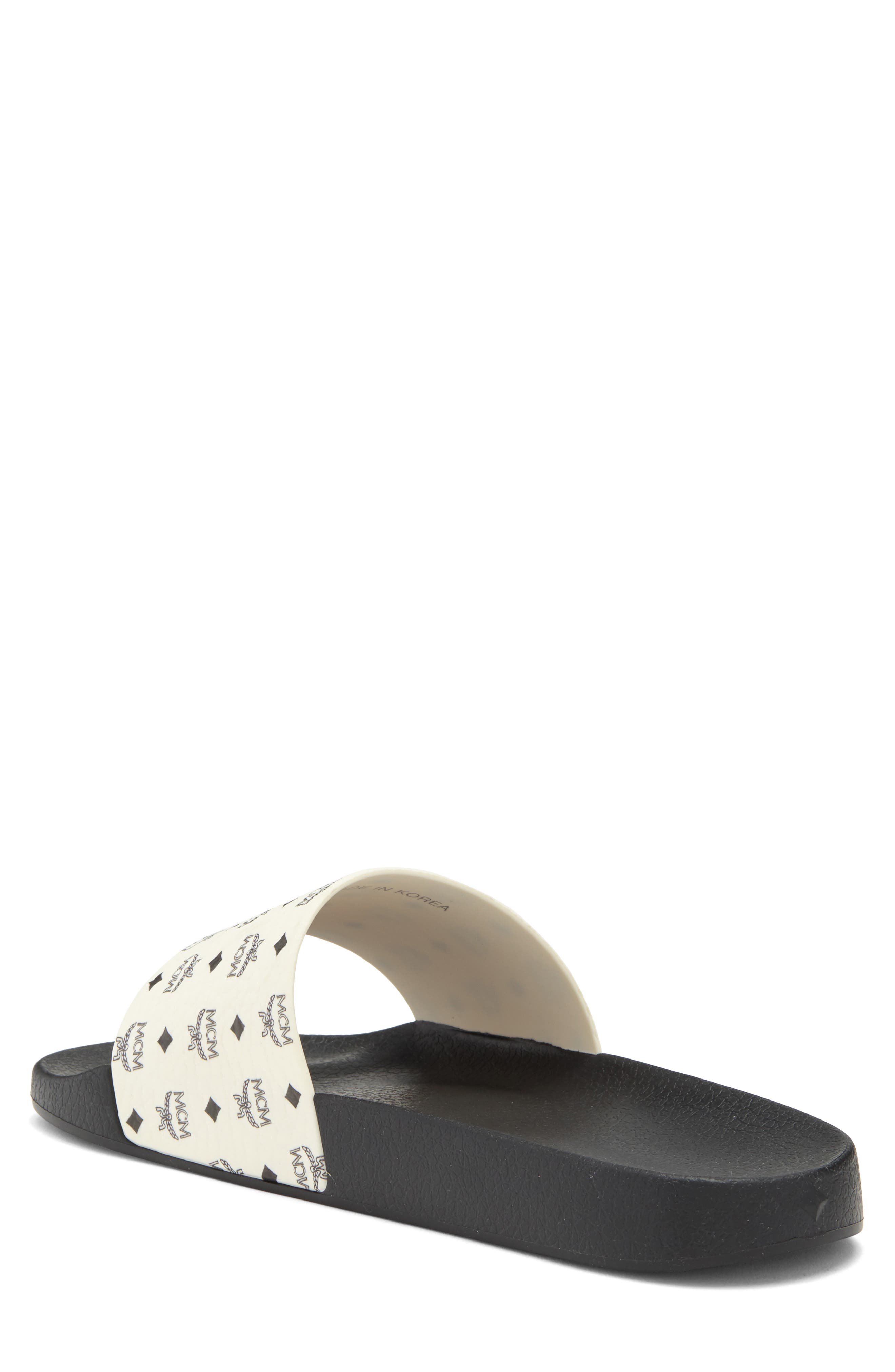 MCM Monogram Slide Sandal, Alternate, color, 
