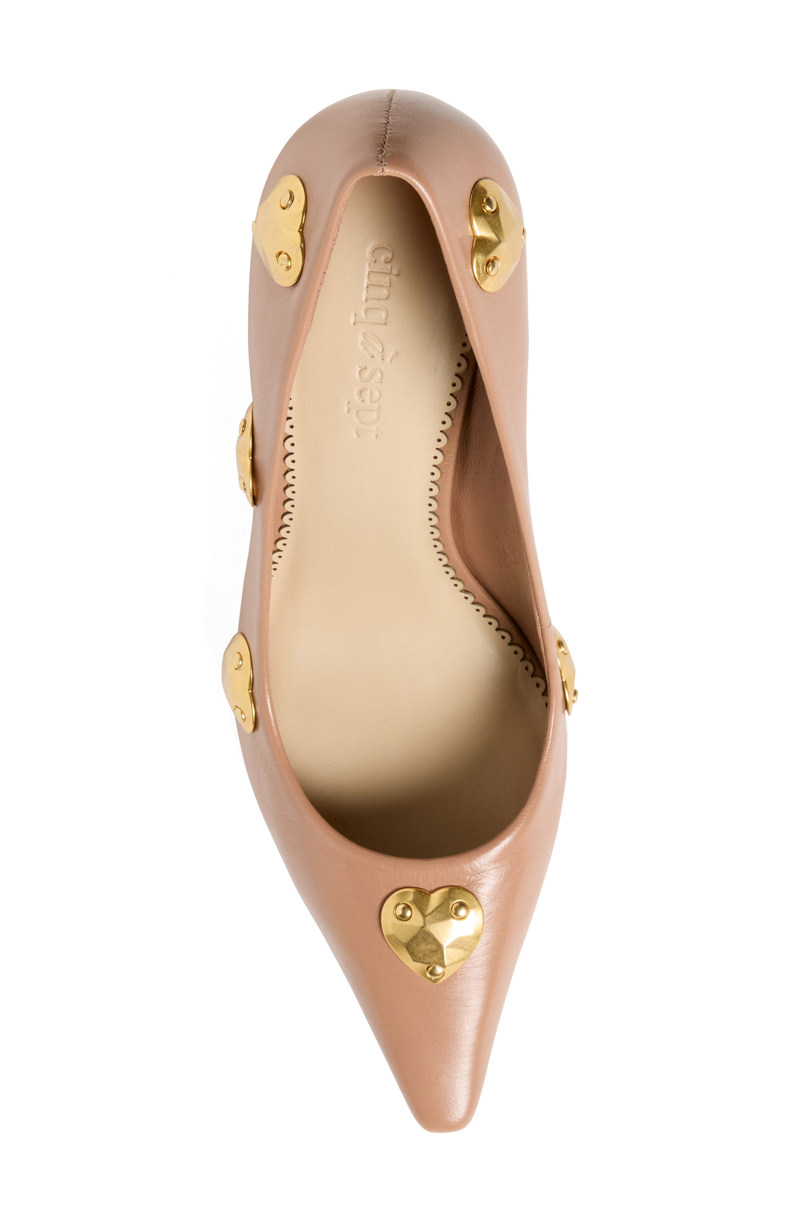 Luna Embellished Hearts Pump, Alternate, color, LIGHT RUSSET/ GOLD