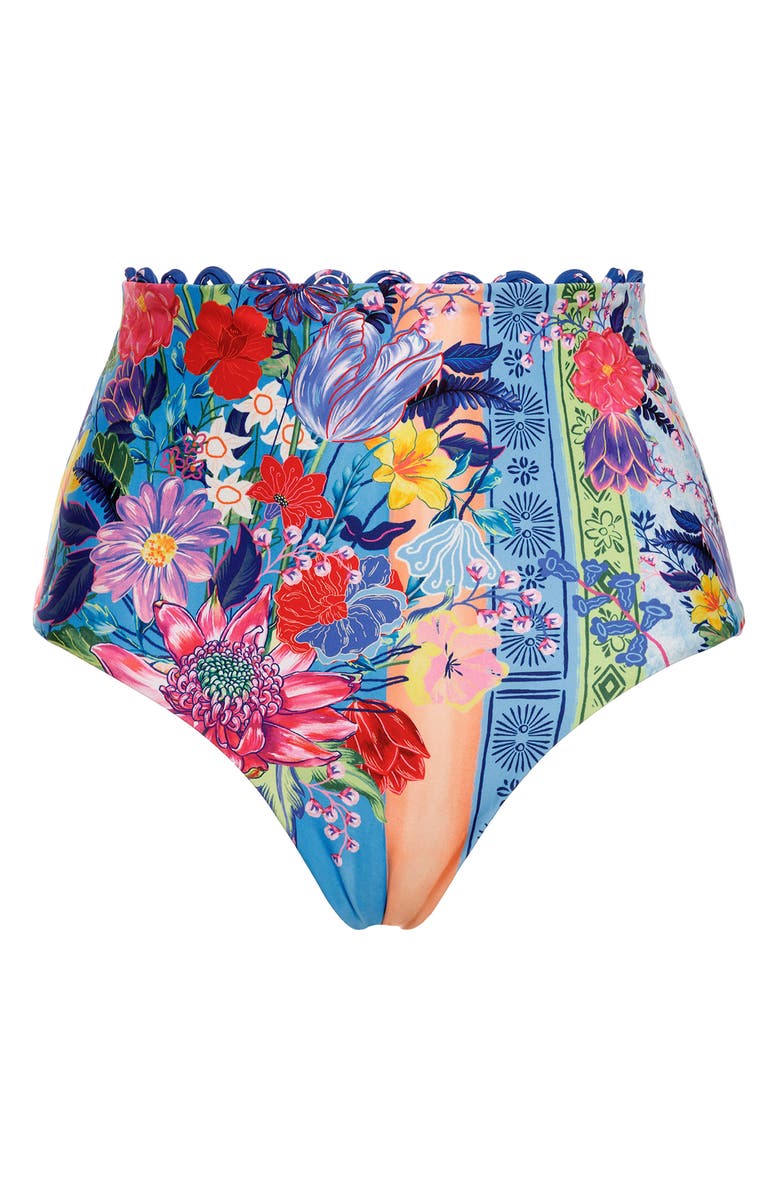 Agua Bendita Alicia Vessel High Waist Bikini Bottoms, Alternate, color, Blue