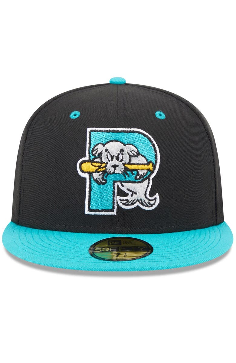 New Era Men's New Era Black Portland Sea Dogs Authentic Collection Alternate Logo 59FIFTY Fitted Hat, Alternate, color, 