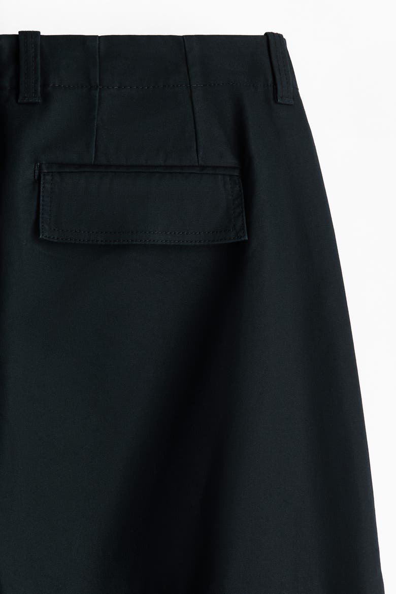 Loose-fit Barrel-leg Chinos, Alternate, color, Black